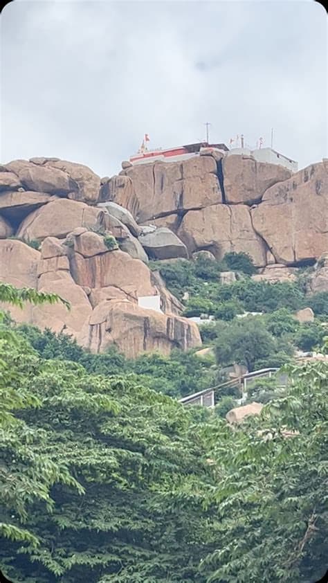 Rocky hills with temple shrine near Itkhori, Jharkhand